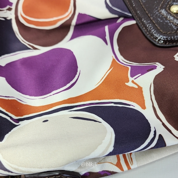 Coach Ashley Satin And Leather Satchel *Cream/Multi* EUC - Picture 16 of 16